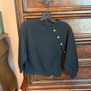 Zara Black Kids Sweater with Gold Buttons